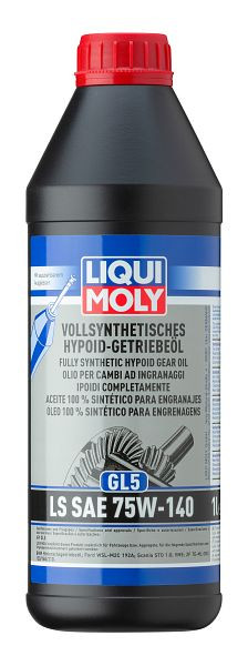 LIQUI MOLY Vollsynthetisches Hypoid-Getriebeöl (GL5) LS SAE 75W-140, Dose Kunststoff, VE: 1 Liter, 4421