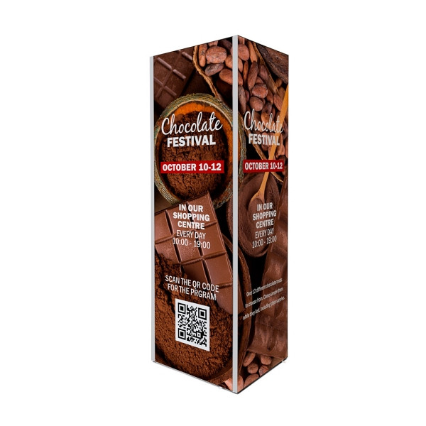 Showdown Displays Spannstoff-Rahmen Tower 600 x 660 x 2000mm, TFRTOWER60x200