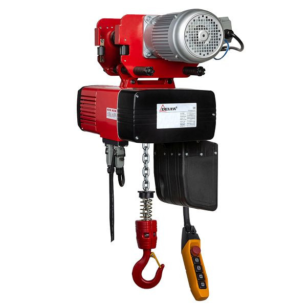 DELTA Premium Elektrischer Kettenzug Typ DEH mit elektrischem Fahrwerk 400V, 8/2m/min 1-Strang, 0,125t mit 3m Hubhöhe, DH.0.DED.001253.03