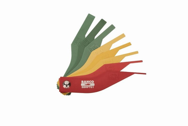 Bahco Bremsbelag-Fühlerlehre, 8 Lehren, 2-12 mm, metrisch+zöllisch, BBRPTG1