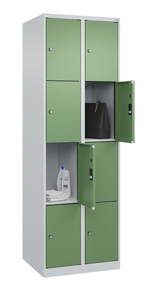 C+P Schließfachschrank Evolo PLUS, 8 Fächer, 1850x600x500mm, 7035/6011, 049000-204 S10010