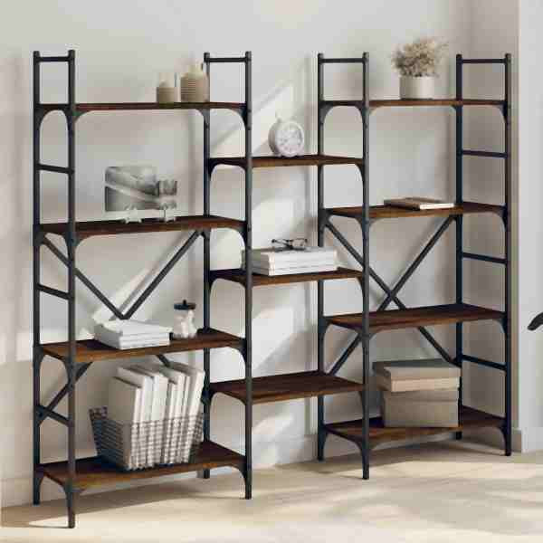 vidaXL Bücherregal Braun Eichen-Optik 160x28,5x136,5 cm Holzwerkstoff, 838877