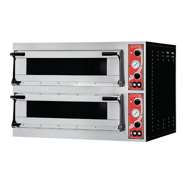 Gastro M Rome Pizzaofen 2 Kammern, 12 kW, 400 V, Außenseite aus Edelstahl, GR216