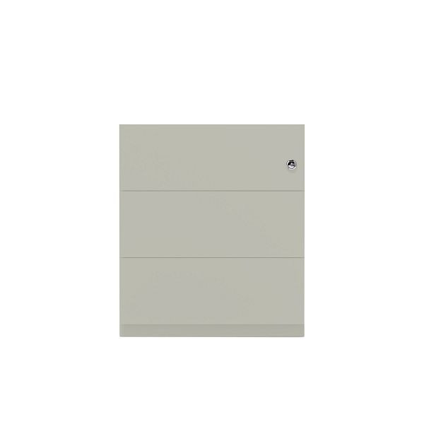 Bisley Rollcontainer Note™, 3 Schubladen, Tiefe 775 mm, Griffleiste, 673 gänsegrau, NWA79M7BBB673
