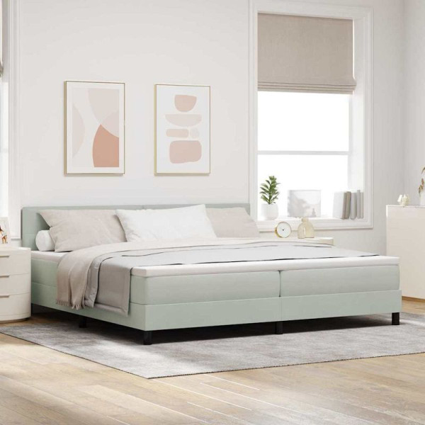 vidaXL Boxspringbett mit Matratze Hellgrau 200 x 200 cm Stoff, 3339194