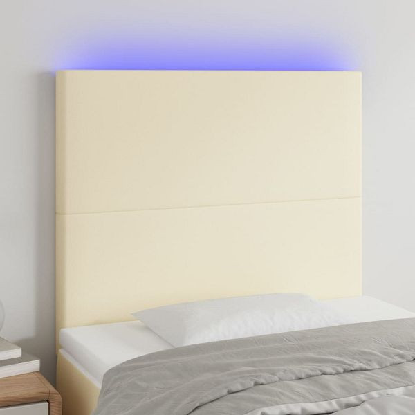 vidaXL LED Kopfteil Creme 90x5x118/128 cm Kunstleder, 3122224