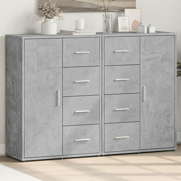 vidaXL Sideboards 2 Stück Betongrau 60x31x84 cm Holzwerkstoff, 3276591