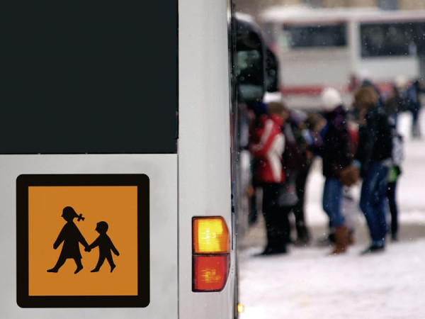 Moedel Schulbusschild, Magnetfolie, orange reflektierend RA1, 400x400 mm, 52929