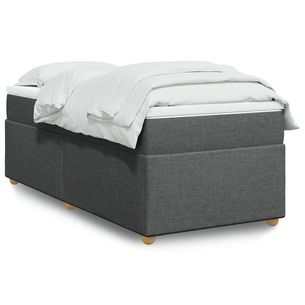 vidaXL Boxspringbett mit Matratze Dunkelgrau 100x200 cm Stoff, 3285353
