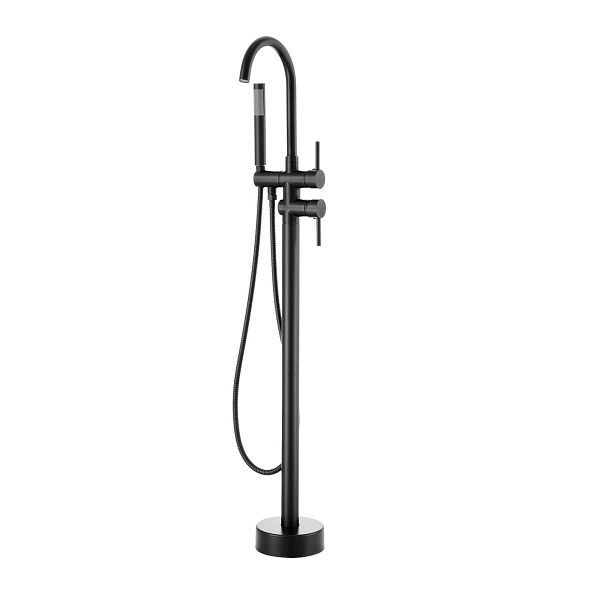 VEVOR Freistehende Badewannenarmatur mit Handbrause, Set 98 cm Hohe, Mattschwarz Badewannenhahn 1,61 GPM Durchfluss, GHKSLTSYXYGH0IJXEV0