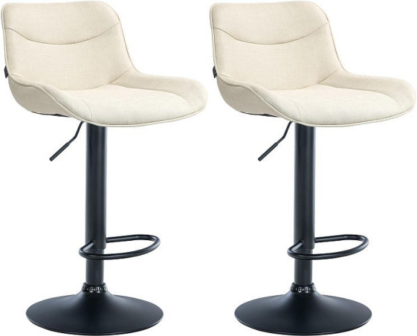 CLP Barhocker Vonore Stoff schwarz, creme, VE: 2 Stück, 325235