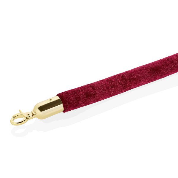WAS Classic Verbindungstau, Durchmesser 32 mm, 1,5 m, dunkelrot, mit goldfarbenen Beschlägen, 2206150
