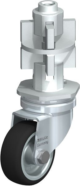 Blickle LRA-PATH 50G-E07 Apparate-Lenkrolle mit Expander, Thermoplastisches Polyurethan, Grau, 848527