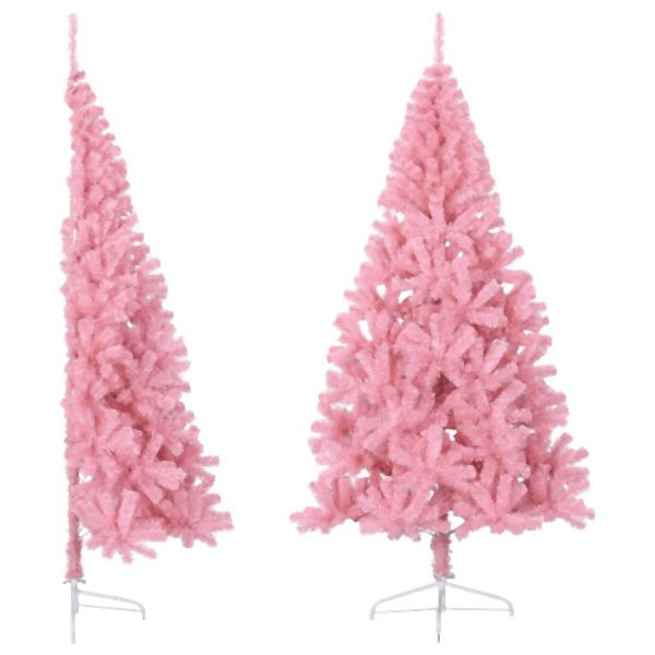 vidaXL Künstlicher Halb-Weihnachtsbaum mit Ständer Rosa 240 cm PVC, 344674
