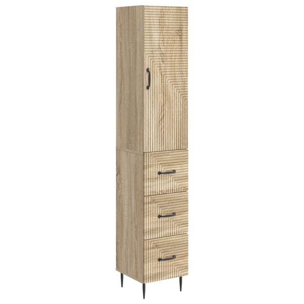 vidaXL Schrankset 2-teilig Sonoma-Eiche 33 x 34,5 x 90 cm Holzwerkstoff, 3416648