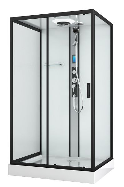 Sanotechnik Komplettduschkabine BOSTON 90x120x215cm, Quickline, schwarz (Bausatz), CL22B
