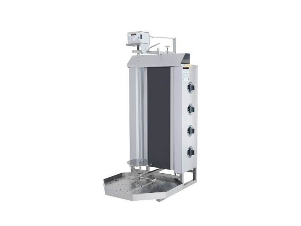 SGS Gastro Elektro Gyrosgrill, Dönergrill mit Motor oben, 4 Brenner, max. 50 kg, inkl. Flügeltüren, DS42