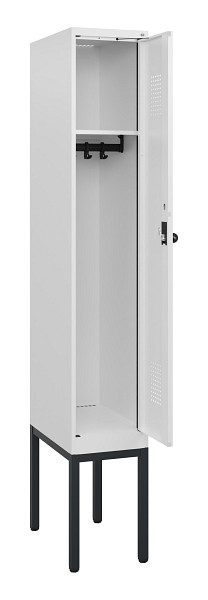 C+P Spind Evolo PLUS, Gestell, 1 Abteil, 1950x300x500mm, 9016/9016, Drehriegel, 0490305-10 S10023