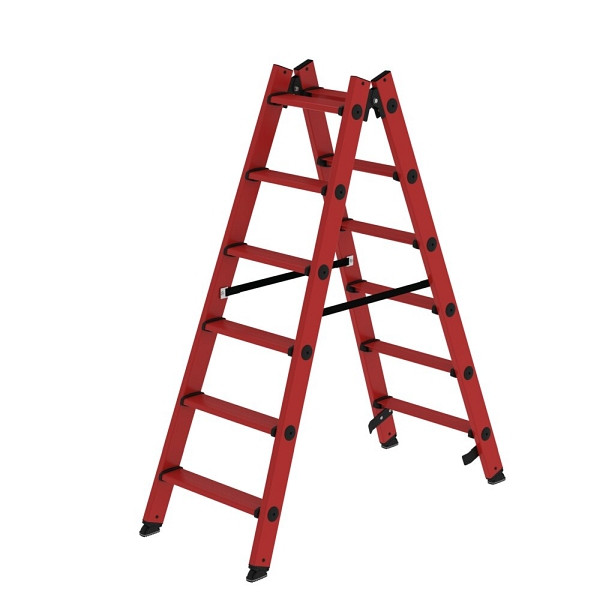 Munk Günzburger Steigtechnik Stufen-Stehleiter beidseitig begehbar GFK 2x6 Stufen, 034212