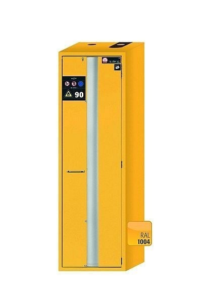 asecos Sicherheitsschrank S-PHOENIX Vol.2-90, S90.196.060.FDACR in sicherheitsgelb RAL 1004 mit 5x Auszugswanne Standard (Edelstahl), 30236-002-33467