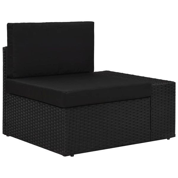 vidaXL Modulares Sofa-Eckteil mit Armlehne (links) Poly Rattan Schwarz, 49499