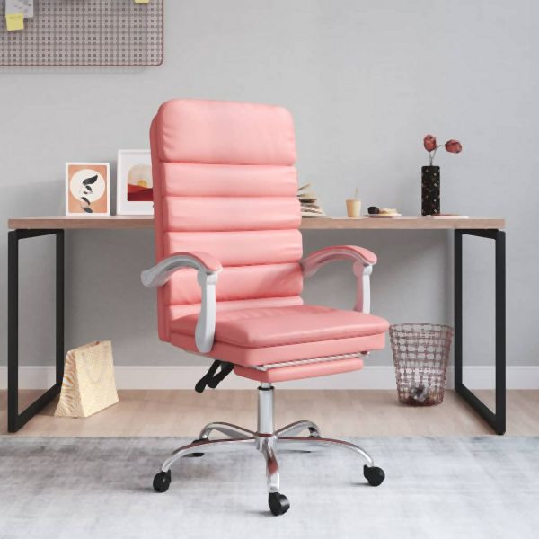 vidaXL Bürostuhl mit Massagefunktion Rosa Kunstleder, 349731