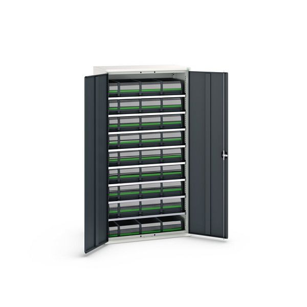 bott verso Magazinschrank, mit 8 Fachböden und 36 bottBoxen, BxTxH: 1050x550x2000mm, Anthrazitgrau, 16926588.19