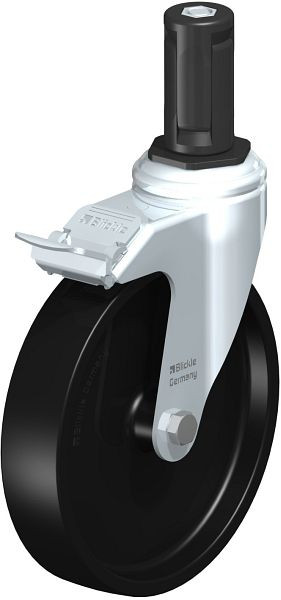 Blickle LKRA-POA 150G-11-FI-ER14 Apparate-Lenkrolle mit Expander & Feststeller, Polyamid, Schwarz, 849073