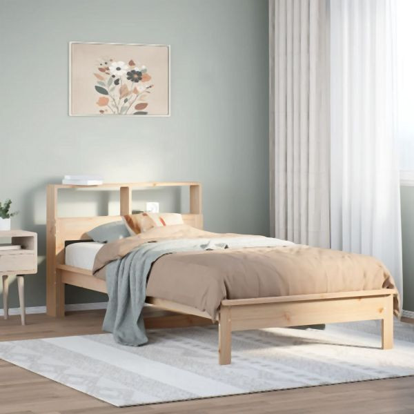 vidaXL Bücherregalbett ohne Matratze 75x190 cm Massivholz Kiefer, 855735