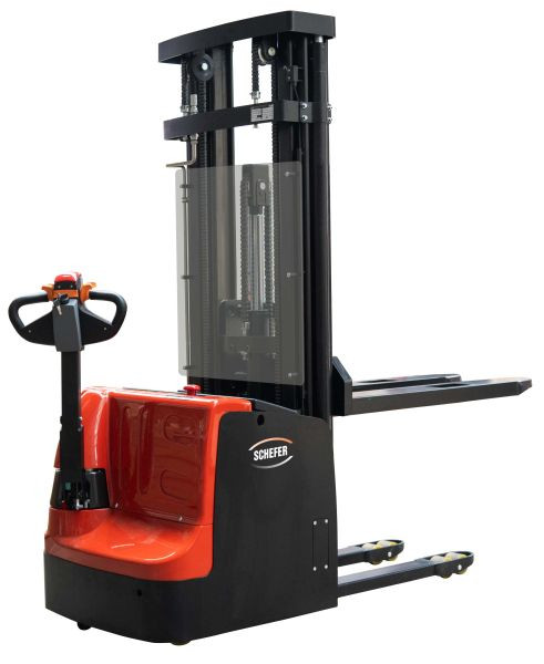 Schefer Stapler elektrisch 2000 kg - 4500 mm EGV Premium mit Freihub inkl. Batterie & Ladegerät inkl. Batterie-Nachfüllsystem, 11040702045PH