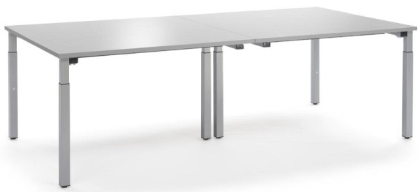 Deskin Konferenztisch System MODUL, Lichtgrau, 3200 x 1600 x 650 mm, Gestell: Alusilber RAL 9006, 292099
