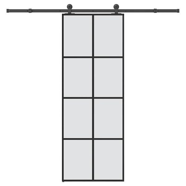 vidaXL Schiebetür mit Beschlag 76x205 cm ESG-Glas & Aluminium, 3332888
