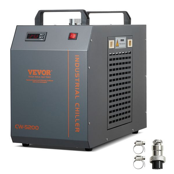 VEVOR Industrieller Wasserkühler, CW-5200, Wasserkühler-Kühlsystem mit eingebautem Kompressor, Wassertankkapazität 7L, GYLSJYSJS7L1LBEPIV2