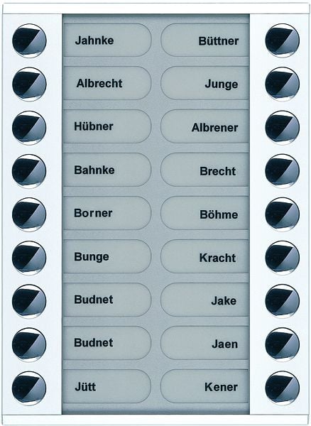 TCS Klingeltastenerweiterung für Audio Außenstation Serie PES/AVE 18 Klingeltasten (rechts-/linksbündig), AP weiß, PET18-WS/04