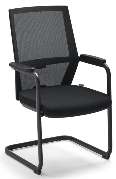Deskin Besucherstuhl DV 210 FS NET, Schwarz, 600 x 540 x 975 mm, Gestell: Schwarz, 349228