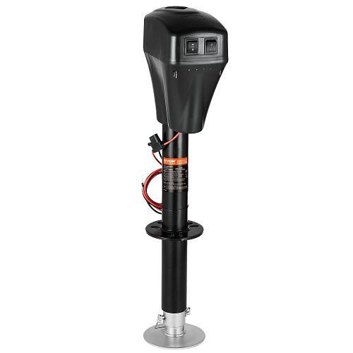 VEVOR Elektrischer Anhängerheber 2267 kg, 2-Wege-Anschluss, Kurbel & Abdeckung, 255-860 mm Hub, für Wohnmobile, schwarz, DDTCQJDDDKCG9J9JZV9