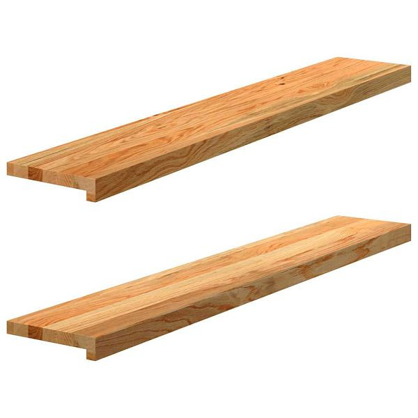 vidaXL Fensterbänke 2 Stk. Hellbraun 120x20x2 cm Massivholz Eiche, 4009138