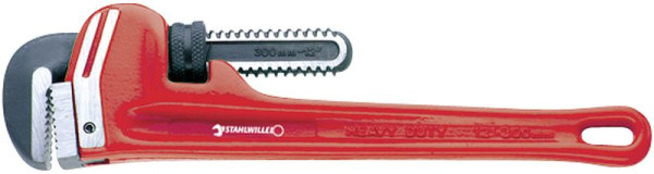 STAHLWILLE Heavy-duty-Rohrzange Nr.6558 Größe 12'' Länge 300 mm Maulweite max.61 mm Kopf schwarz lackiert, poliert Griffe rot lackiert, 65580300