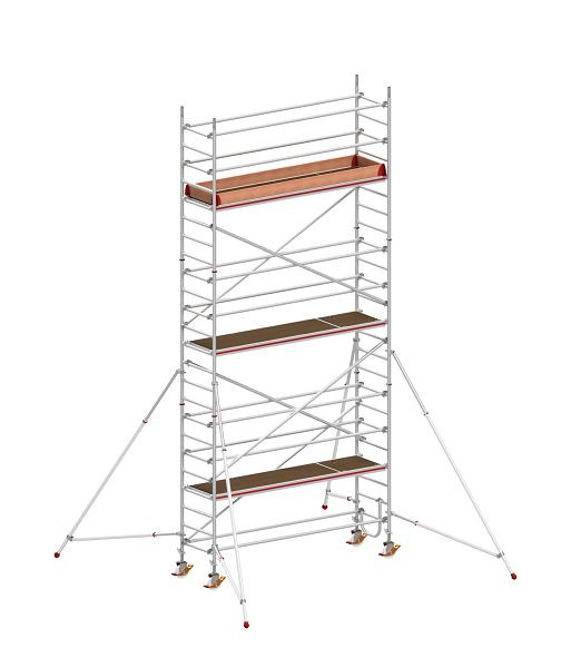 HYMER Fahrgerüst nach DIN EN 1004 mit Comfortaufbau, Rahmenteilbreite 0,80 m, Bühnenlänge 2,95 m, Reichhöhe 7,40 m, 837107