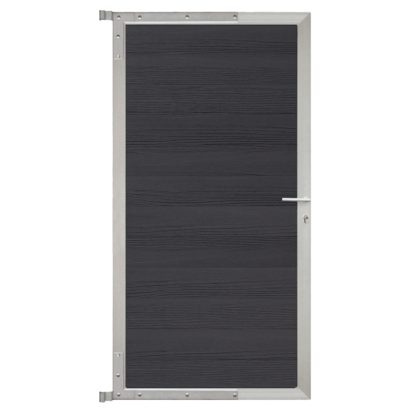 T&J SKÄR-Tor-Komplettset, 90 x 175 cm, Holzdekor anthrazit/silber, 44126