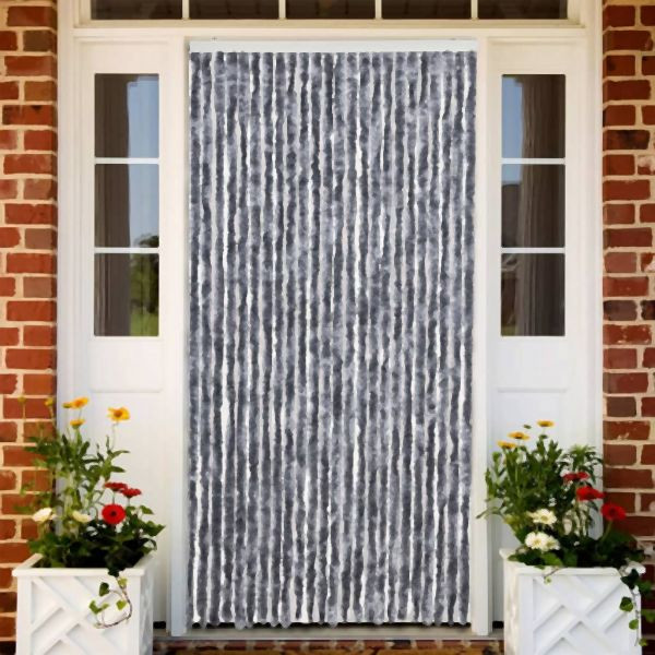 vidaXL Fliegenvorhang Silbern 100x230 cm Chenille, 377380