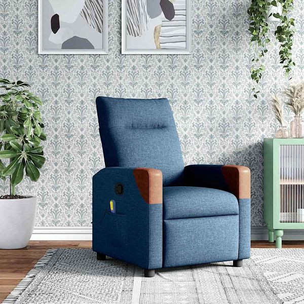 vidaXL Massagesessel Blau Stoff, 4104823, 8721158657671