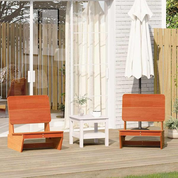 vidaXL Gartenstühle 2 Stk. Wachsbraun 60x64x70,5 cm Massivholz Kiefer, 859314