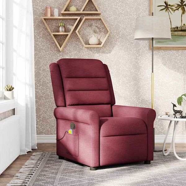 vidaXL Massagesessel Weinrot Stoff, 4015649, 8721158336552