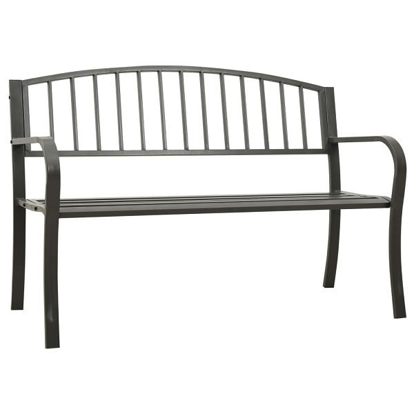 vidaXL Gartenbank 125 cm Stahl Grau, Material: Pulverbeschichteter stahl, 312037