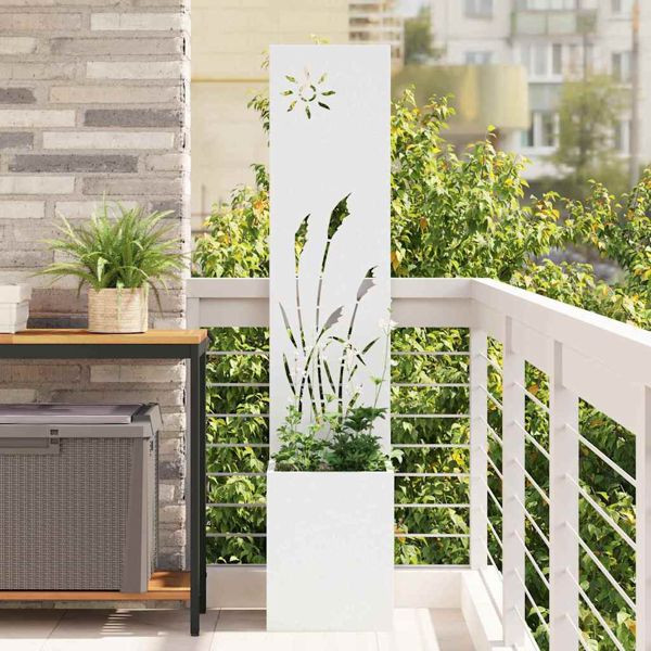 vidaXL Garten Sichtschutz-Leinwand Weiß 32 x 140 cm, 876358