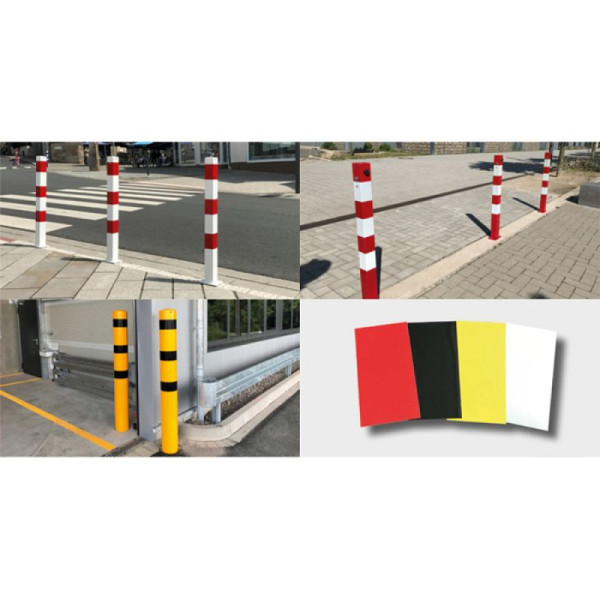 Stein HGS Folien für Stilpoller, Absperrpfosten und Rohrbügel, rot reflektierend / 110 x 620 mm, 430.186r