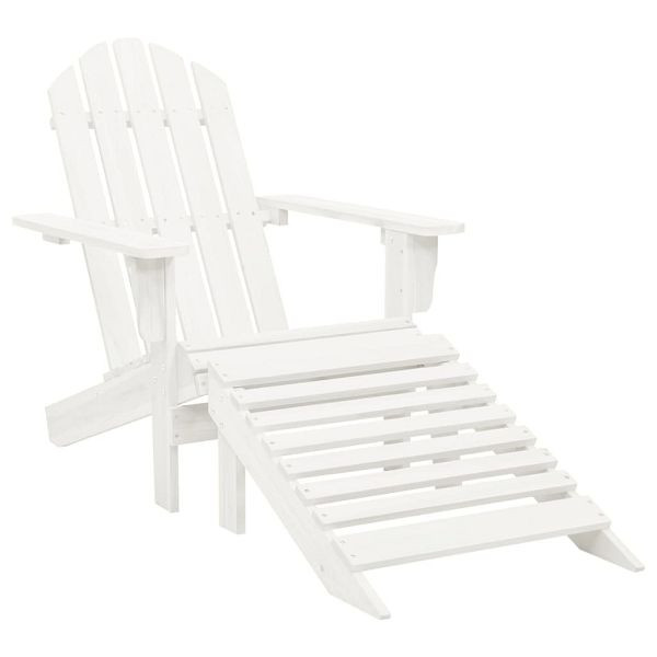 vidaXL Gartensessel mit Fußstütze Holz Weiß, 40859