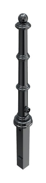 Schake Alu-Stilpfosten Serie 495B, herausnehmbar, mit Dreikantverschluss nach DIN 3223, ohne Öse, 495FB