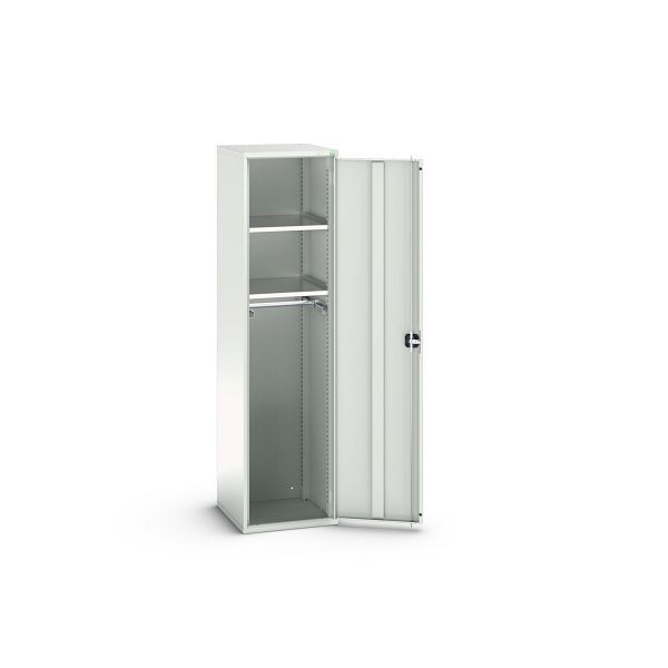 bott verso Garderobenschrank, mit 2 Fachböden und 1 Kleiderstange, BxTxH: 525 x 550 x 2000 mm, Lichtgrau / Lichtgrau, 16926351.16